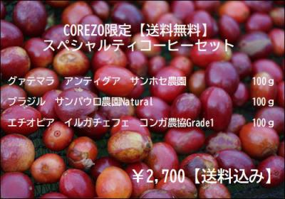 スペシャルティコーヒーセット　100g×3袋