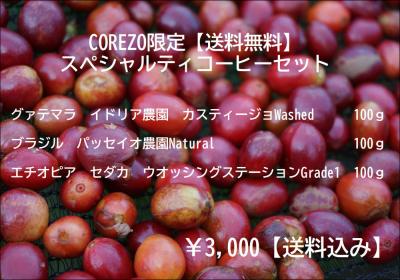 スペシャルティコーヒーセット　100g×3袋