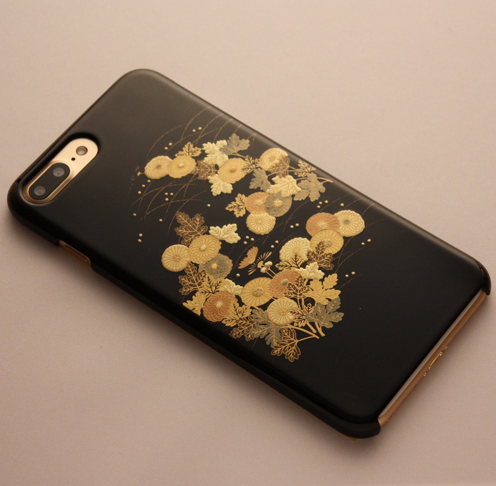 iPhone 8 Plus / iPhone 7 Plus カバー 高盛り蒔絵 小菊