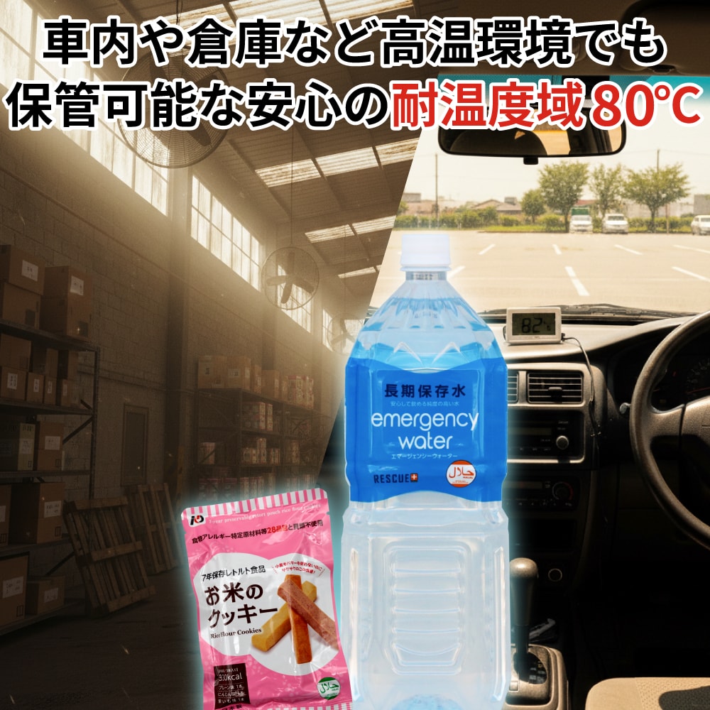 車内や倉庫など高温環境でも保管可能な耐温度域80℃製品