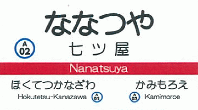 北陸鉄道駅名キーホルダー(浅野川線七ツ屋駅)