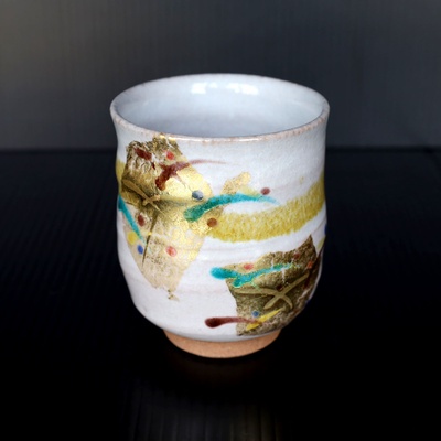 湯呑 金彩 武蔵野