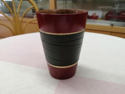 嵯美漆　金線フリーカップ　朱