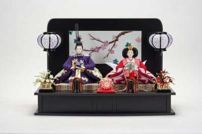 手描き加賀友禅ひな人形　加賀三彩(小)　雪輪に松竹梅