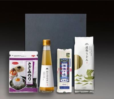 【夏ギフト!お中元にもおすすめ送料無料】揖保乃糸・昆布うどん・白えびのだしギフト