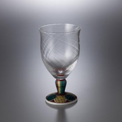 フリーグラス大(斜)古九谷丸文