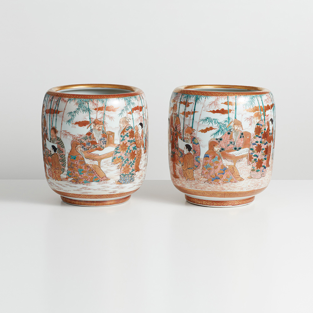 火鉢 色絵竹仙人物図武腰善平|九谷焼製造・販売 清山窯|COREZO(コレゾ