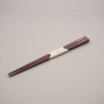 乾漆箸　金紗　茶