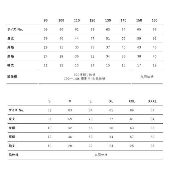 サイズ表