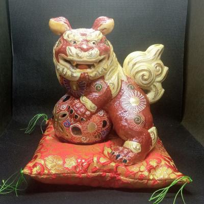 九谷焼五月人形 6号武者 盛 (台・金屏風・立札付) [ 友山窯 ]