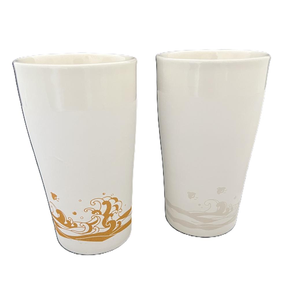 和柄　波と千鳥(金/銀)